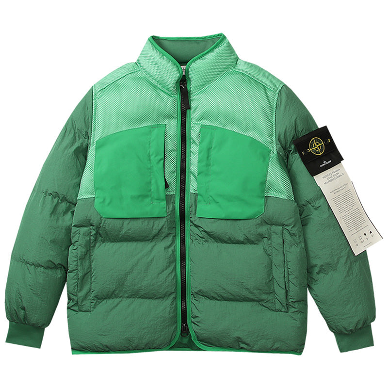 STONE ISLAND Multi-element patchwork down jacket