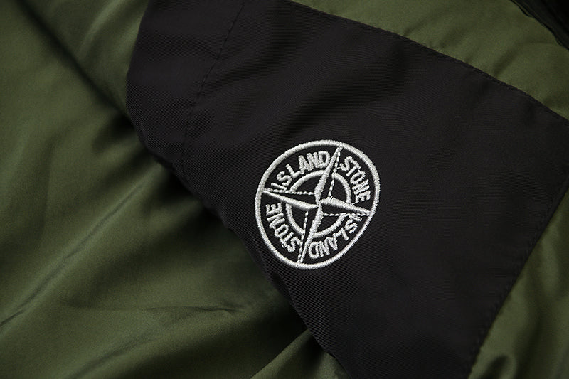 STONE ISLAND Multi-element patchwork down jacket