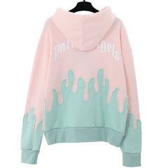 Palm Angels Layered Flames Drawstring Hoodie