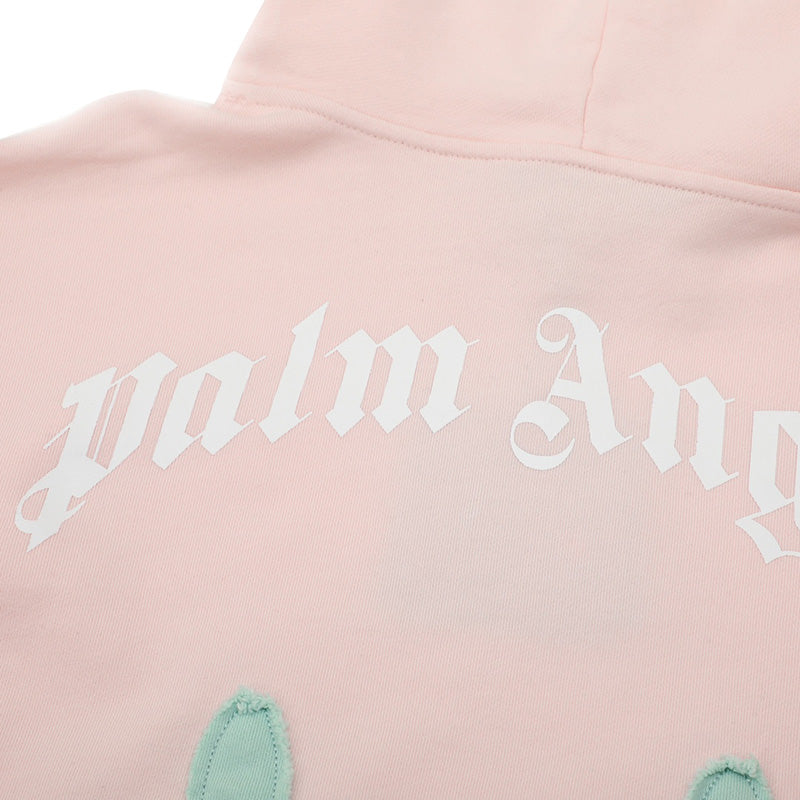 Palm Angels Layered Flames Drawstring Hoodie