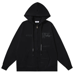 Off White Rubber Arrow Slim Zip Hoodie