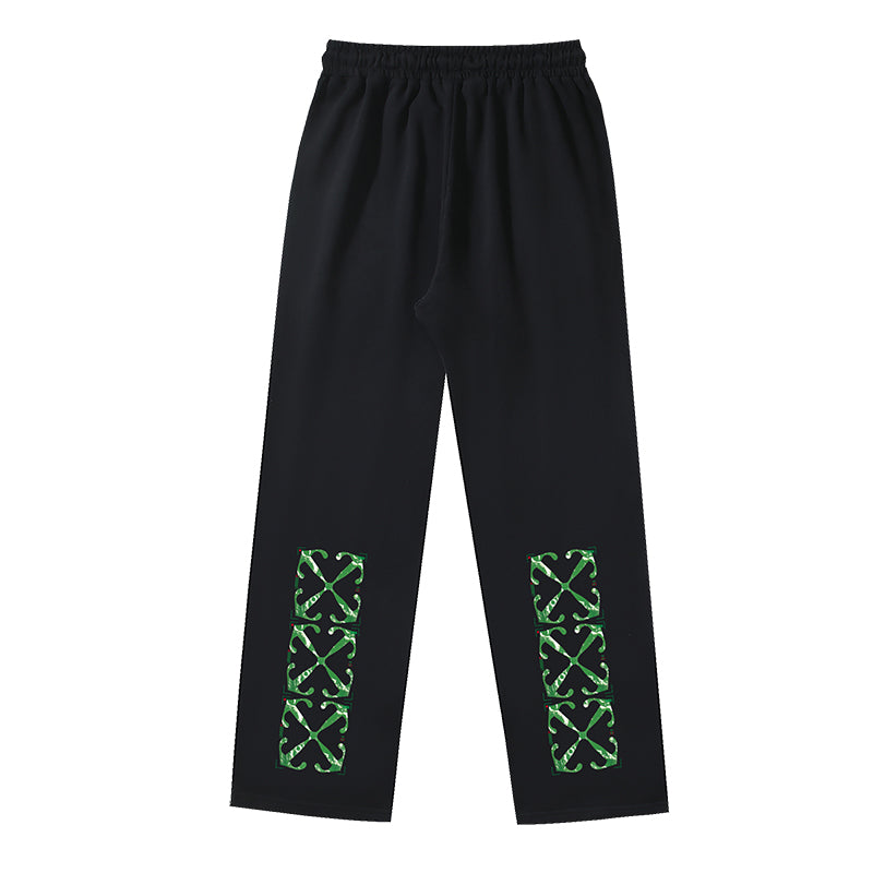 Off White Arrow Printed Trousers Straight Loose Casual Pants #1068