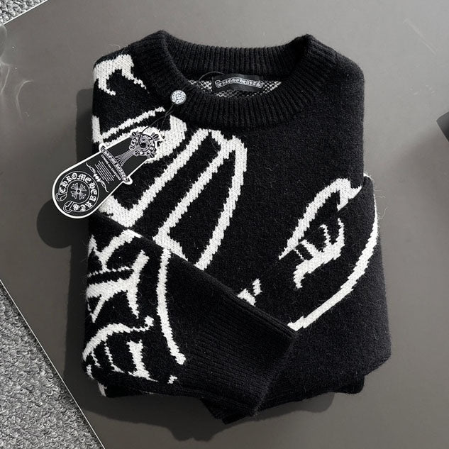 Chrome Hearts Classic Jacquard Lettered Pullover Sweater