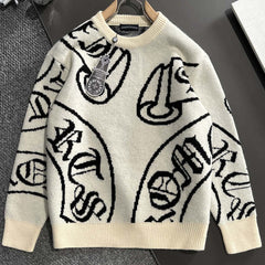 Chrome Hearts Classic Jacquard Lettered Pullover Sweater