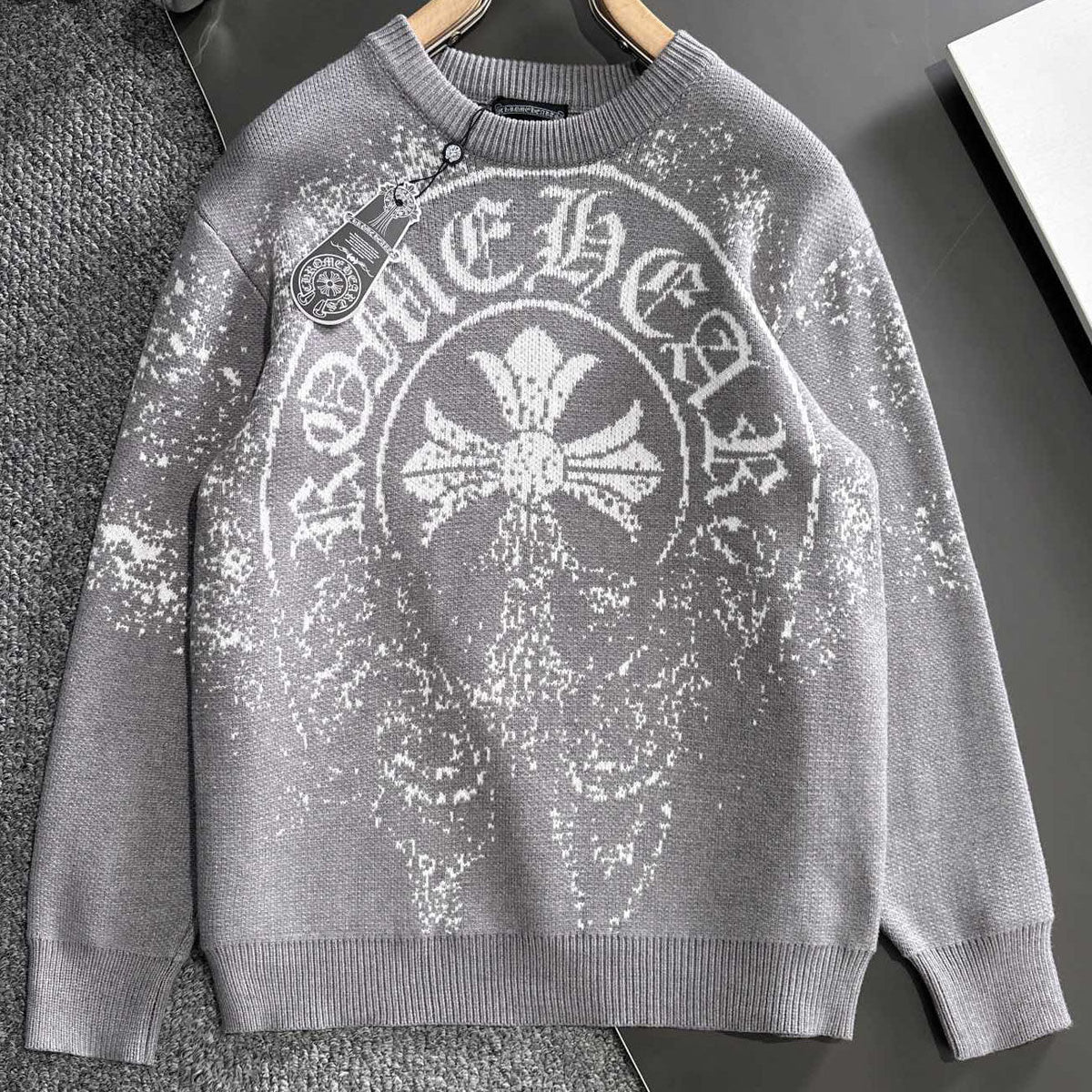 Chrome Hearts Classic Jacquard Lettered Pullover Sweater