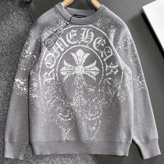 Chrome Hearts Classic Jacquard Lettered Pullover Sweater