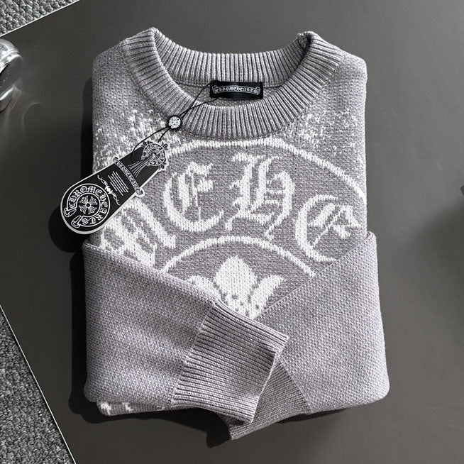 Chrome Hearts Classic Jacquard Lettered Pullover Sweater