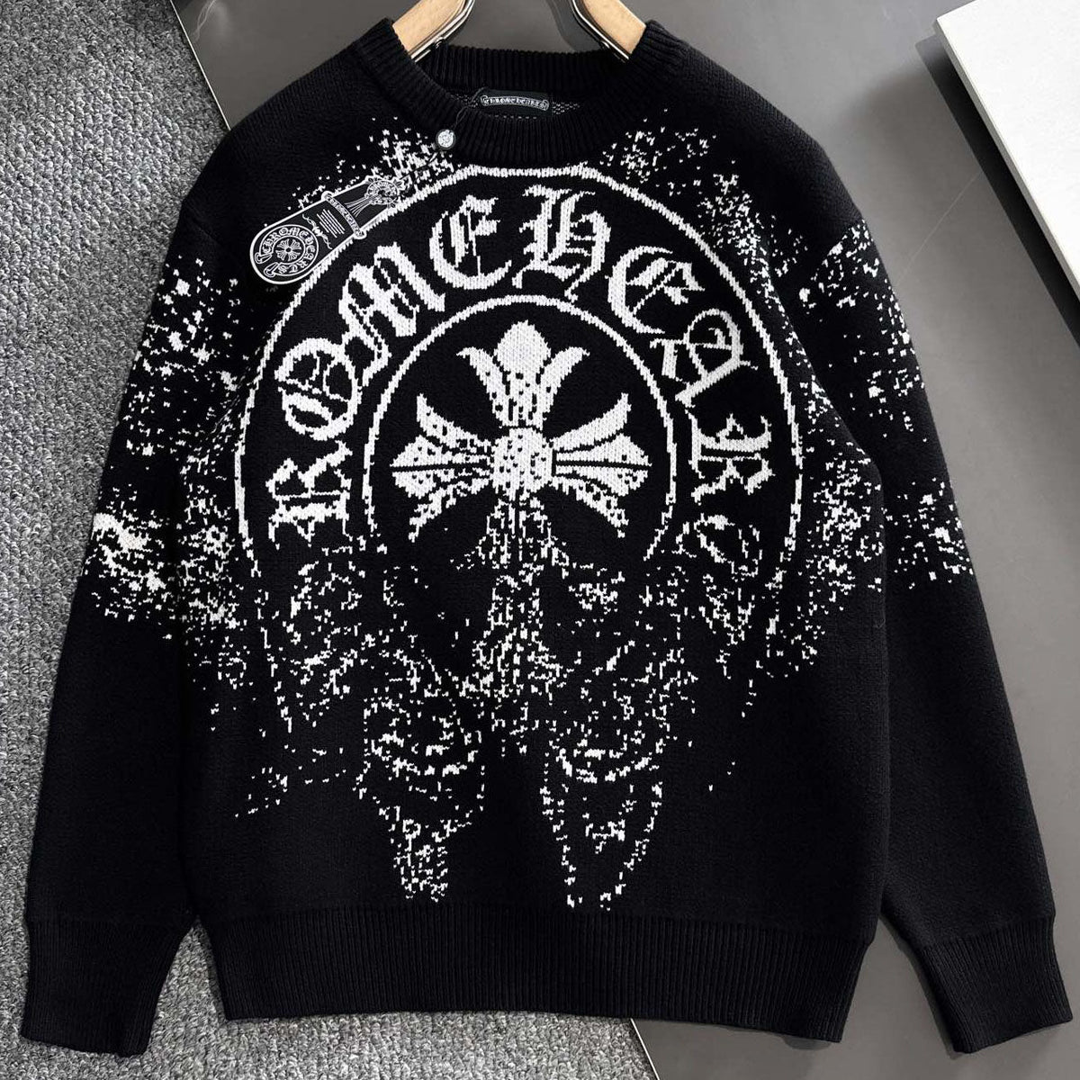 Chrome Hearts Classic Jacquard Lettered Pullover Sweater