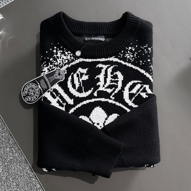 Chrome Hearts Classic Jacquard Lettered Pullover Sweater