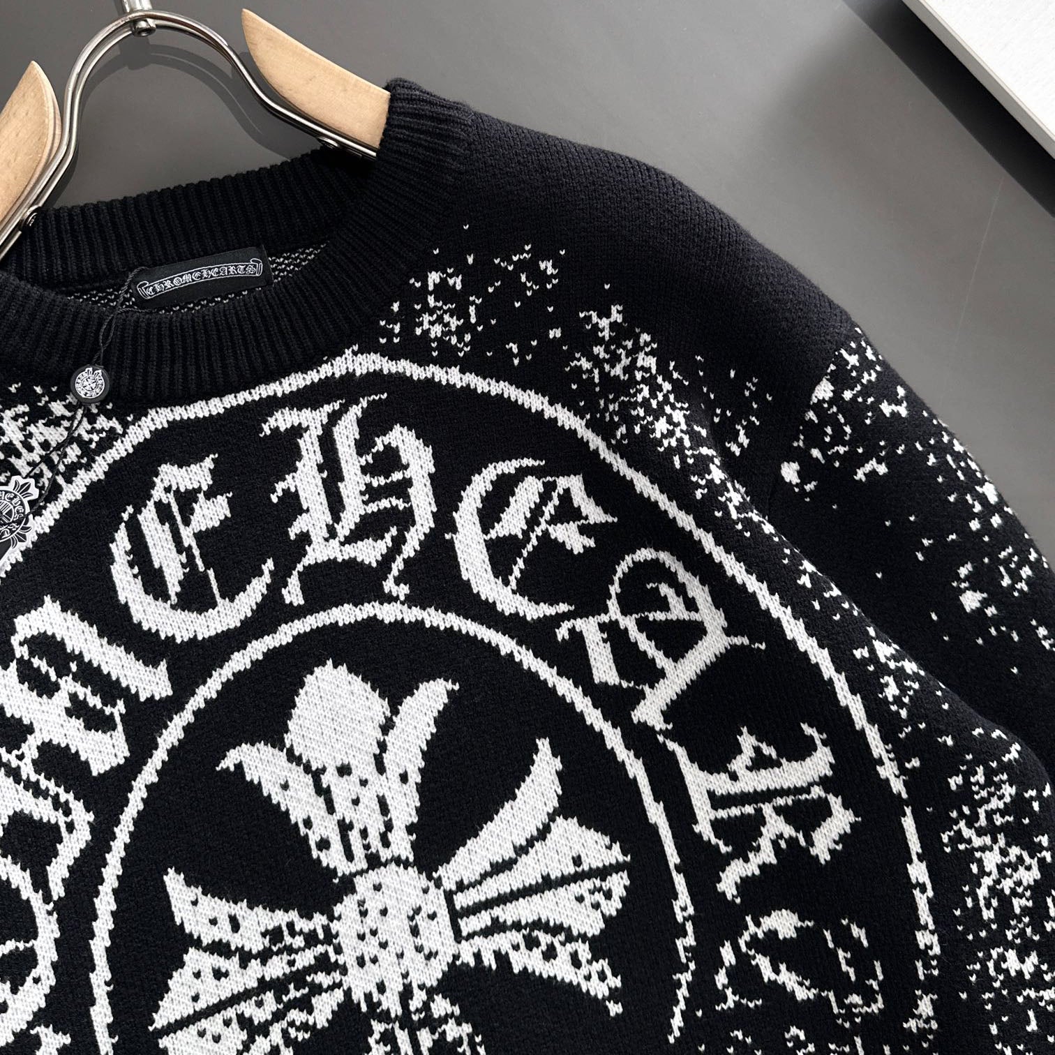 Chrome Hearts Classic Jacquard Lettered Pullover Sweater