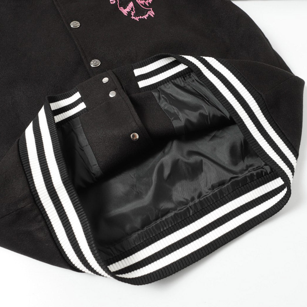 Chrome Hearts Classic Sanskrit Cross Embroidery Baseball Jacket