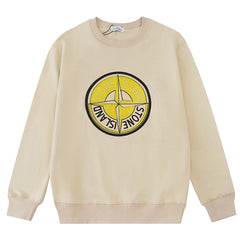 STONE ISLAND Classic compass embroidered crew neck sweatshirts