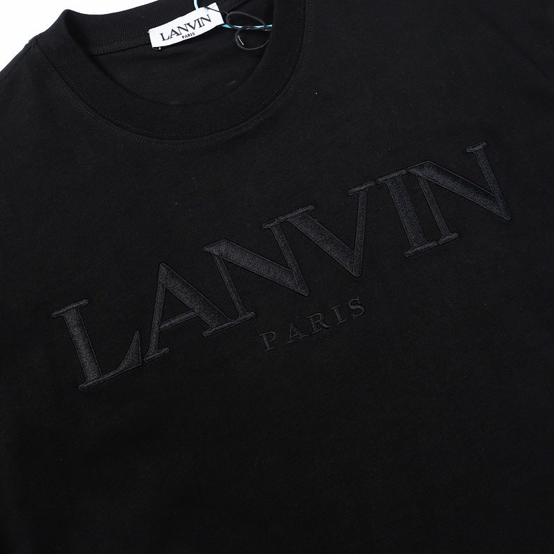 LANVIN Letter Embroidery Logo T-Shirt