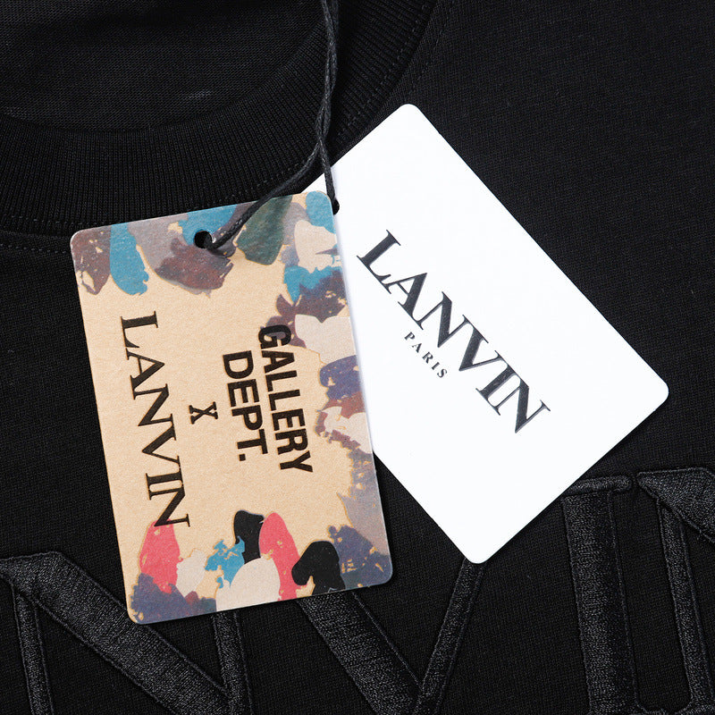 LANVIN Letter Embroidery Logo T-Shirt