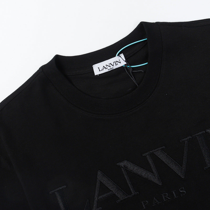 LANVIN Letter Embroidery Logo T-Shirt