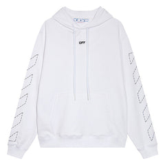 OFF WHITE Sickle sketch technique embroidery arrow Hoodies