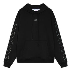 OFF WHITE Sickle sketch technique embroidery arrow Hoodies