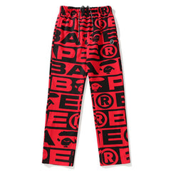 BAPE All over letter print sweatpants