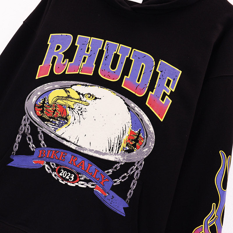 RHUDE Cartoon letter pattern printing Hoodie