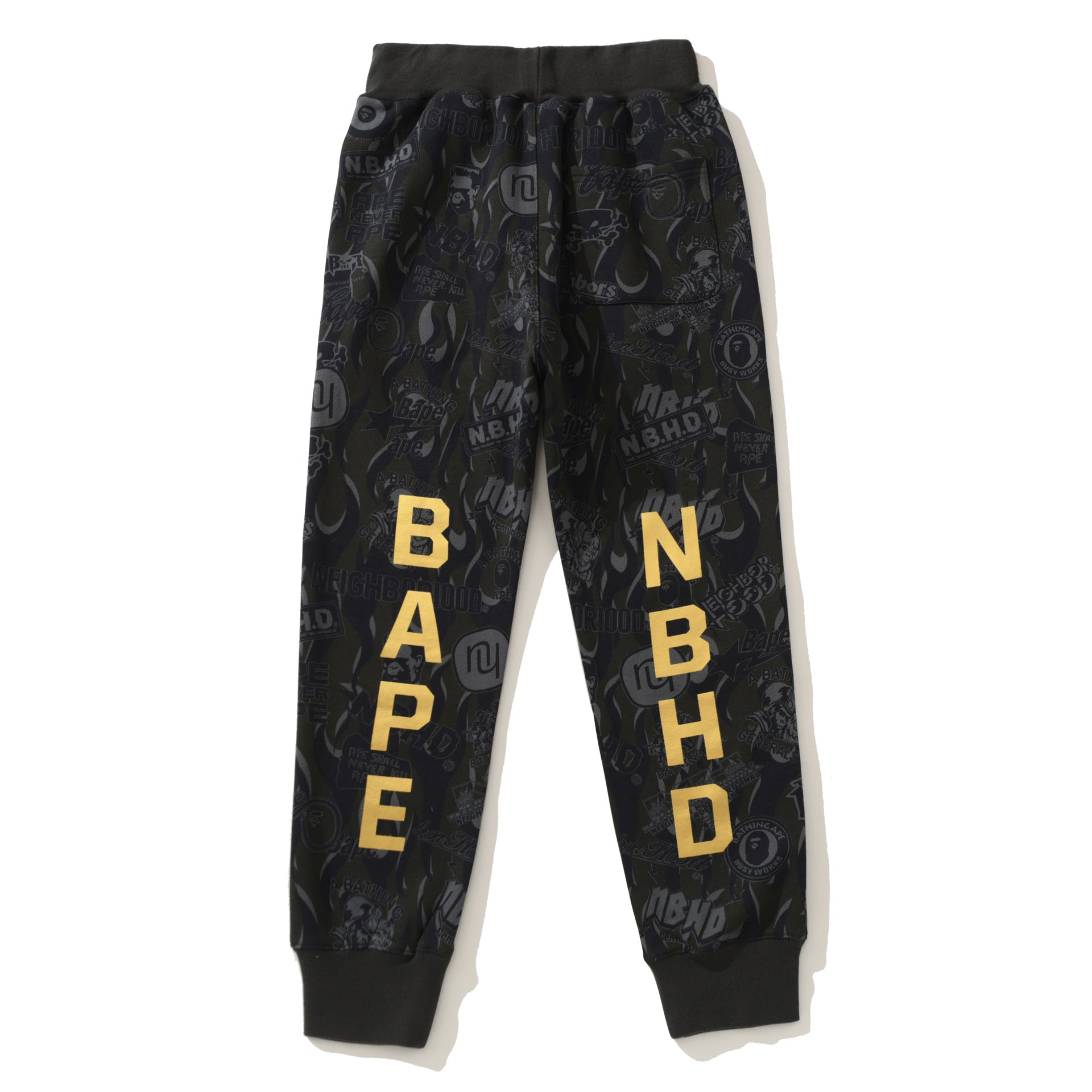 BAPE Gold BAPE Letter  Pants