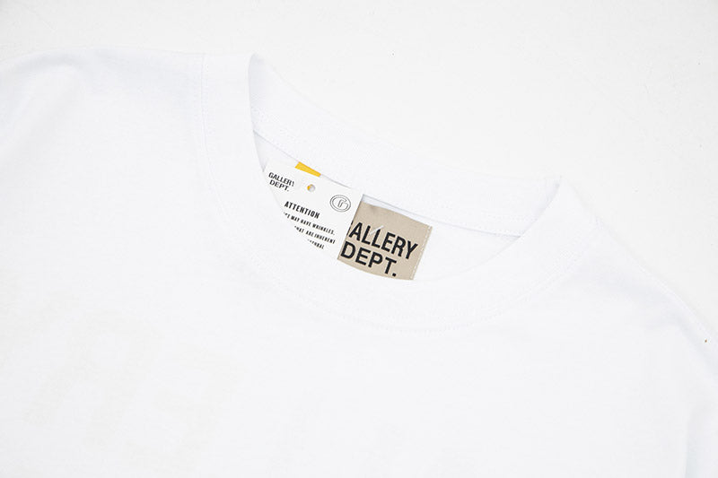 Gallery Dept. Paint-splattered Logo-print Cotton-jersey T-shirt