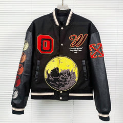 OFF WHITE Logic Patch varsity jacket