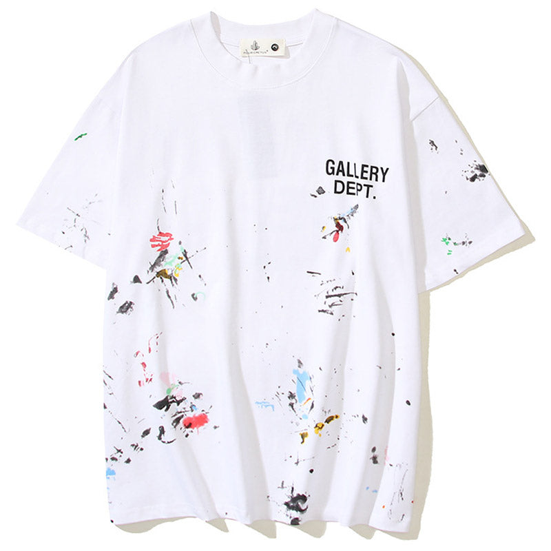 Gallery Dept.Paint-Splattered Logo-Print Cotton-Jersey T-Shirt