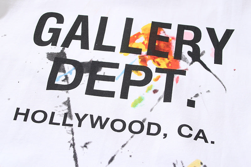 Gallery Dept.Paint-Splattered Logo-Print Cotton-Jersey T-Shirt