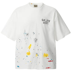 Gallery Dept. Paint-Splattered Logo-Print Cotton-Jersey T-Shirt