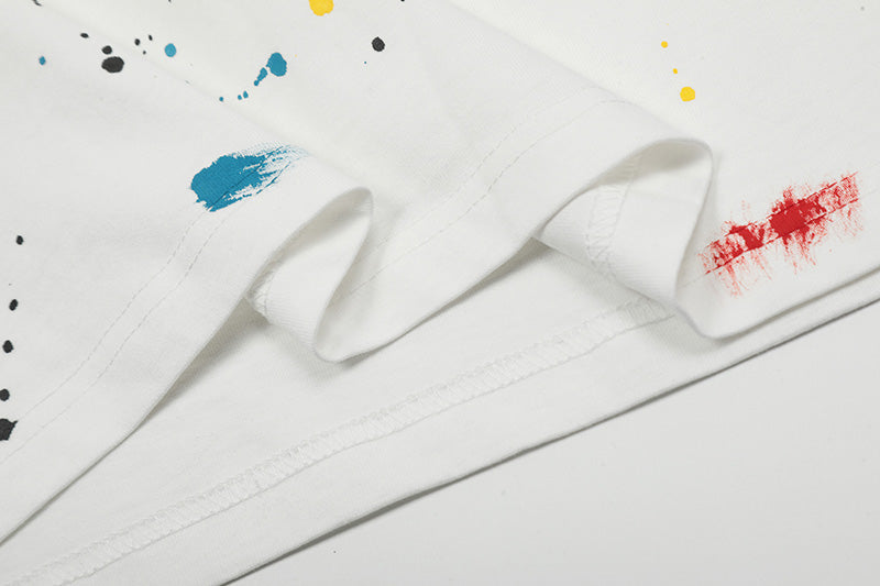 Gallery Dept. Paint-Splattered Logo-Print Cotton-Jersey T-Shirt