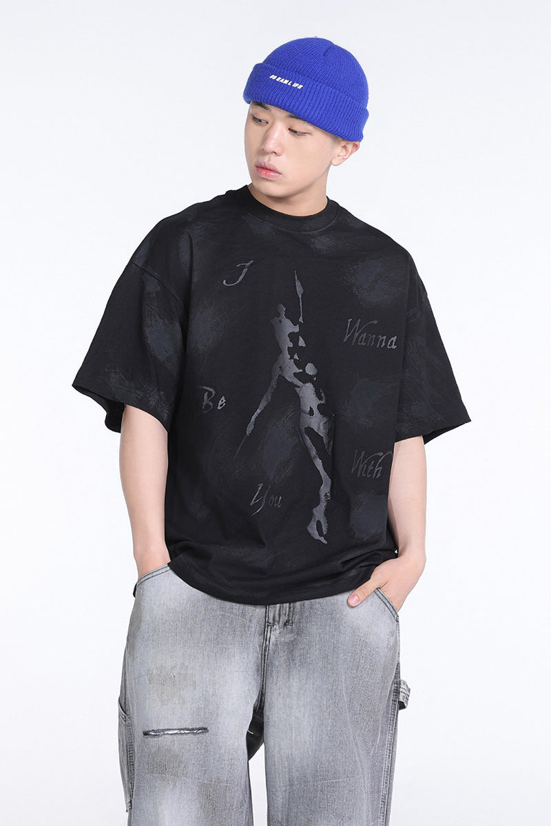 Gallery Dept.Mud Dyed Hand Painted Balenciaga Style T-Shirts