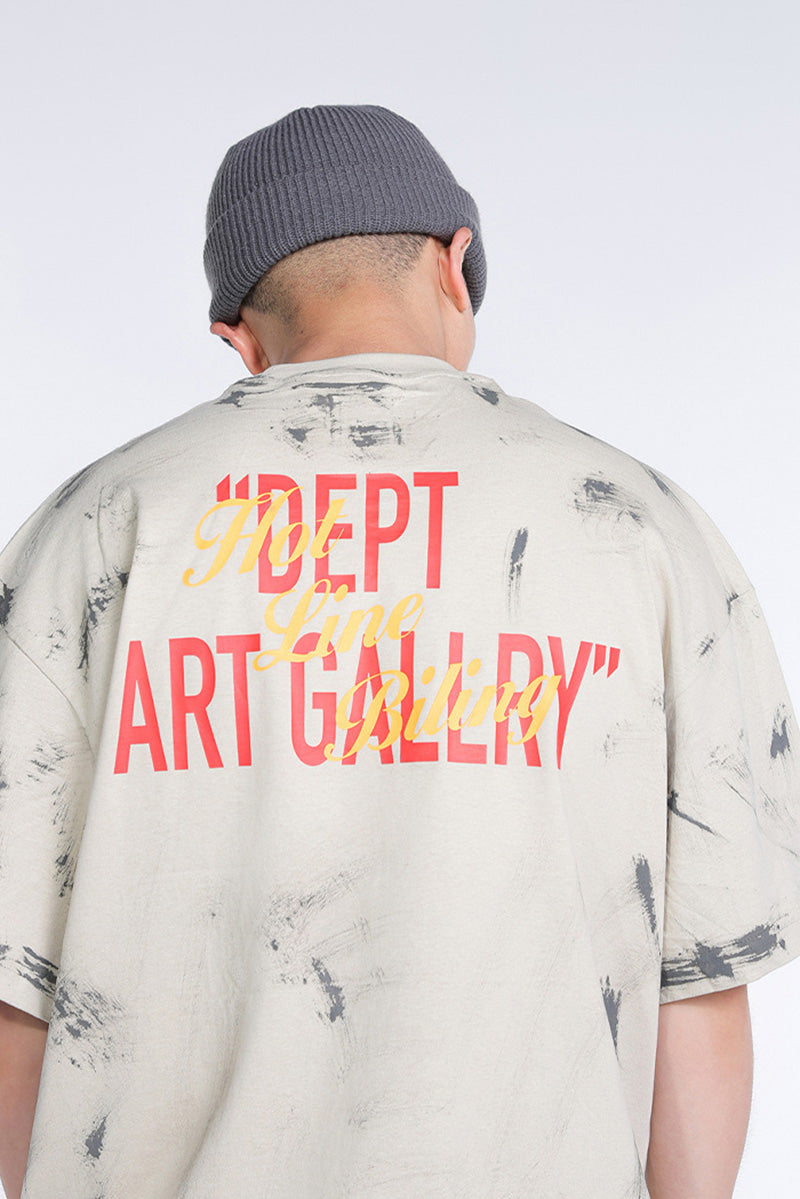 Gallery Dept.Mud Dyed Hand Painted Balenciaga Style T-Shirts