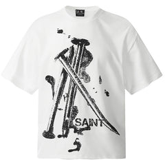 SAINT MICHAEL 3D Steel Nail Direct Inkjet Printing T-Shirt