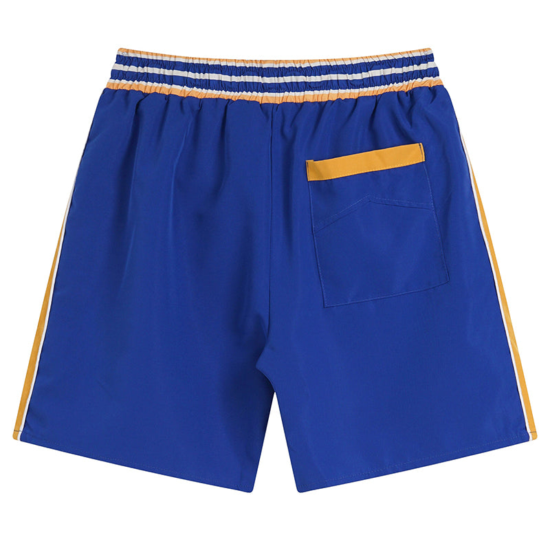 RHUDE Straight-Leg Panelled Logo-Embroidered Satin Drawstring Shorts