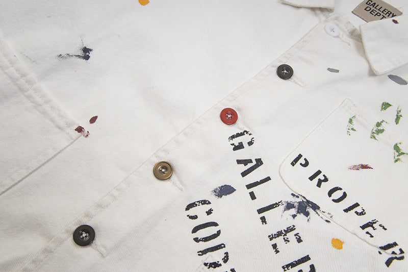 Gallery Dept. EP Paint-Splattered Logo-Print Cotton-Ripstop Jacket