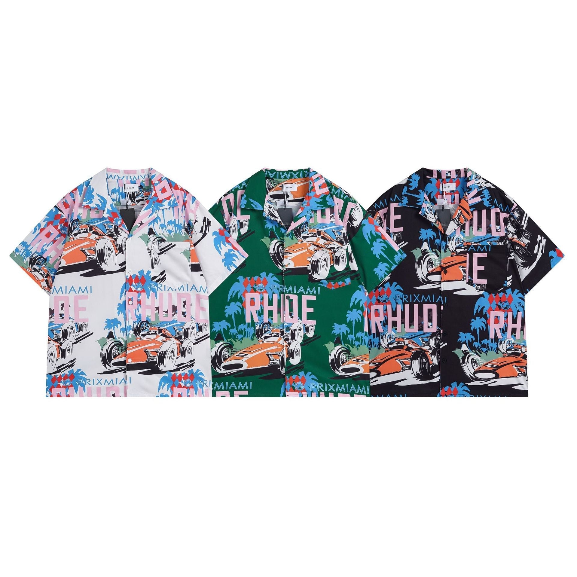 RHUDE X WEBSTER MIAMI RACING LINEN GRAND PRIX BUTTON UP Shirts