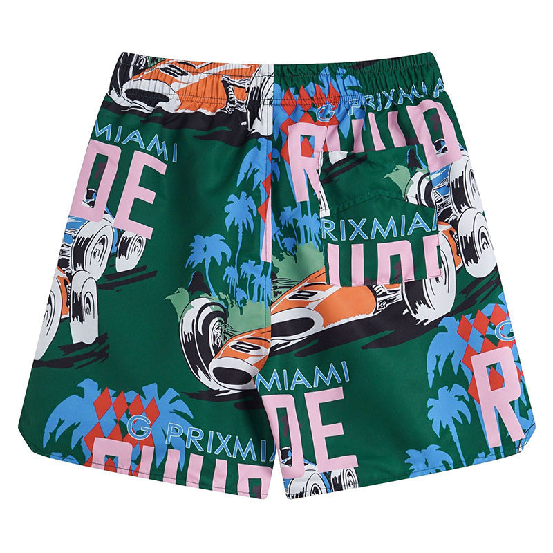 RHUDE X WEBSTER MIAMI RACING LINEN GRAND PRIX BUTTON UP Shorts