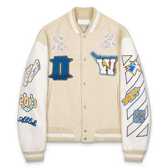 OFF WHITE Applique wool-blend bomber Jacket