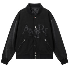 AMlRl Staggered Logo Varsity Jacket