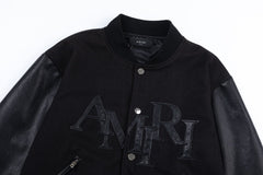 AMlRl Staggered Logo Varsity Jacket