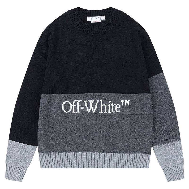 OFF-WHITE Color Block Logo Knit Sweater