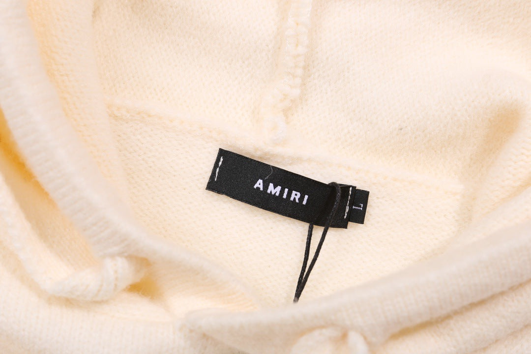 AMIRI  Logo Jacquard Tassels Destroyed Hole Hooded Sweaters