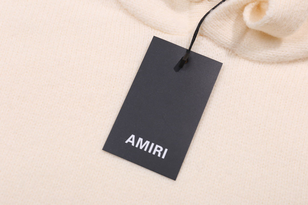 AMIRI  Logo Jacquard Tassels Destroyed Hole Hooded Sweaters