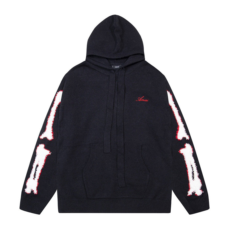 AMIRI  Logo Jacquard Tassels Destroyed Hole Hooded Sweaters