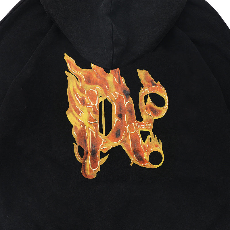 Palm Angels Burning Palm Cotton Hoodie