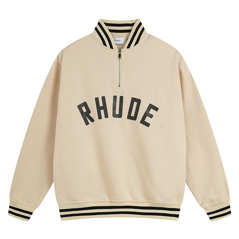 RHUDE Stand Collar Half Zip Sweatshirt