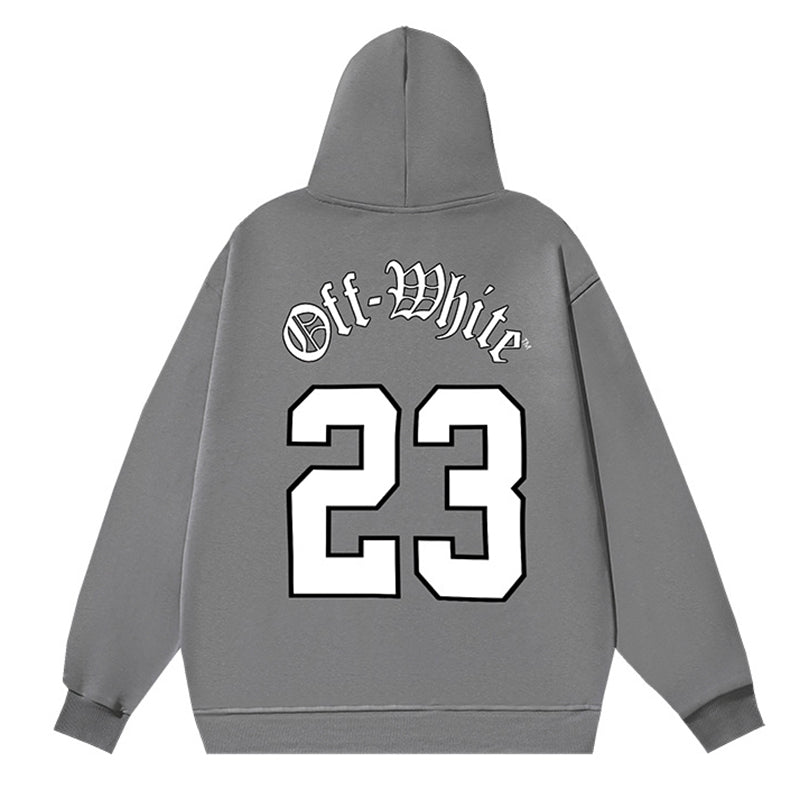 Off White Logo Drawstring Hoodie