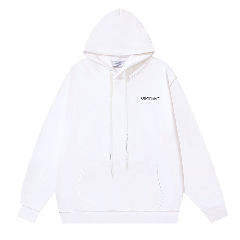 Off White Logo Drawstring Hoodie