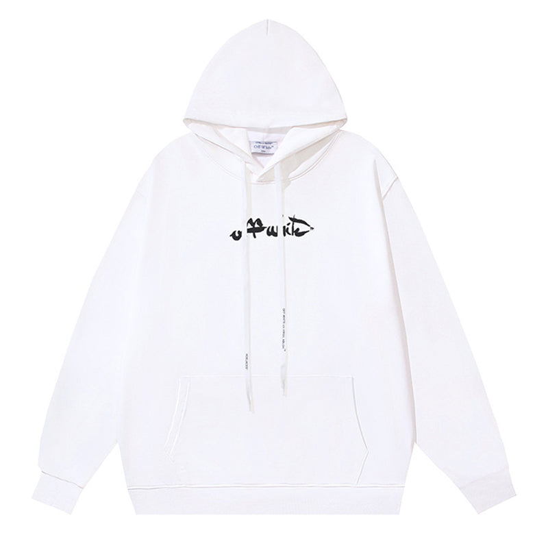 Off White Logo Drawstring Hoodie