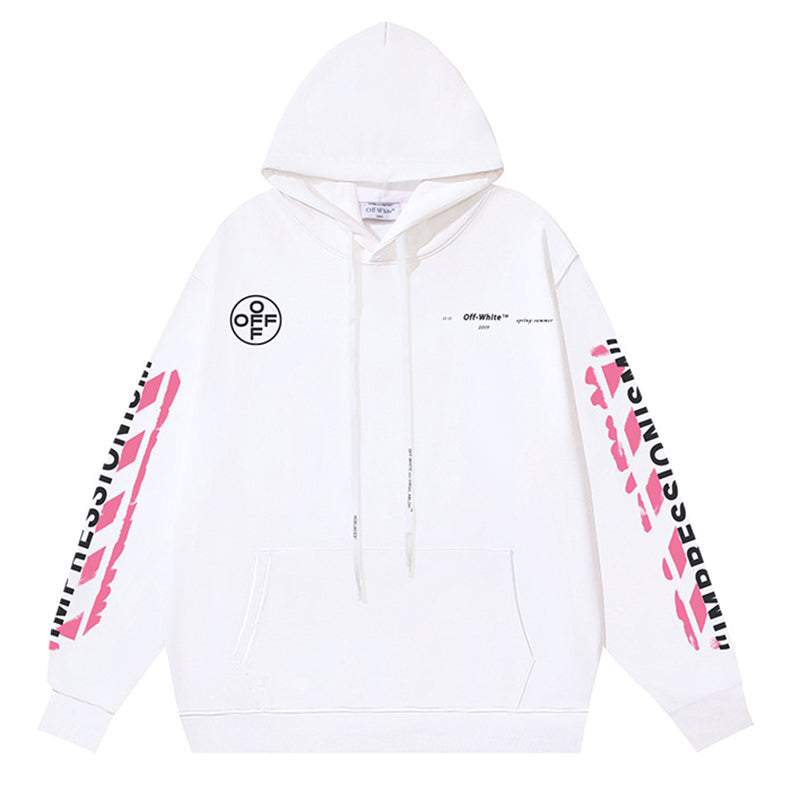 Off White Logo Drawstring Hoodie